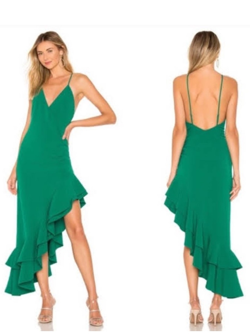 Lovers + Friends striking asymmetrical ruffled dress XS New with tags